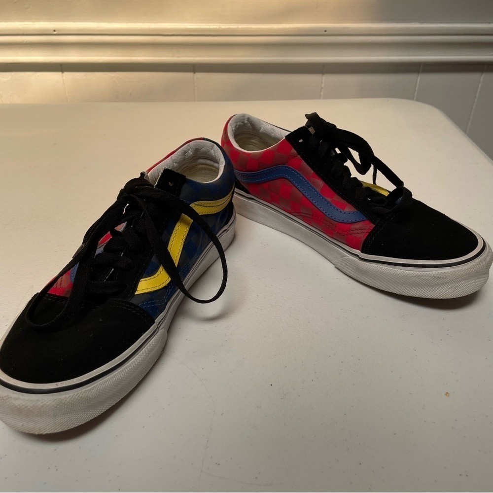 Vans Old Skool Multicolor Checkered Sneakers Sz 6 - Picture 9 of 9
